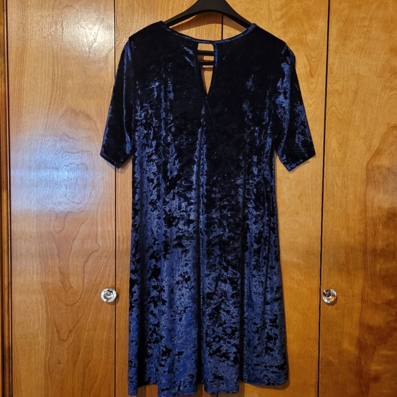 Snap Womens 2X Velvet Aqua Sparkle Mini Dress - Picture 5 of 11